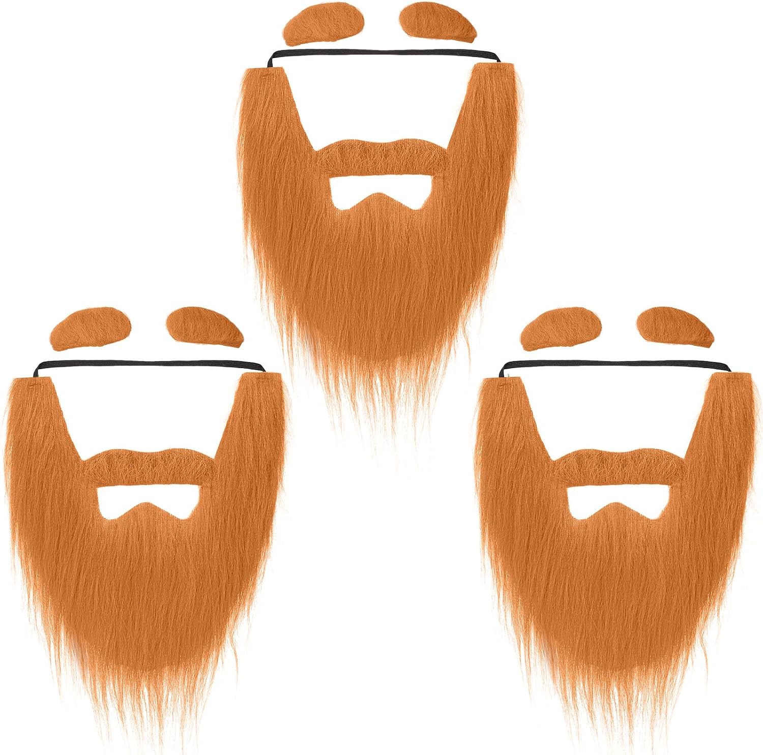 Zeyune 3 Set Fake Beard with Eyebrow St. Patricks Day Mustache Costume Accessories for Party Cosplay