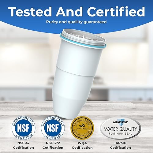 Miniatura 2 de Pureline Filtro de agua para jarra de 5 etapas, filtros de repuesto para jarra y filtros dispensadores, certificado NSFANSI para reducir TDS, cloro,