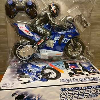 バイク型ラジコンウィリー走行　最終値下げです Amazon | ラジコンバイク ブルー ジャイロセンサー ウィリー