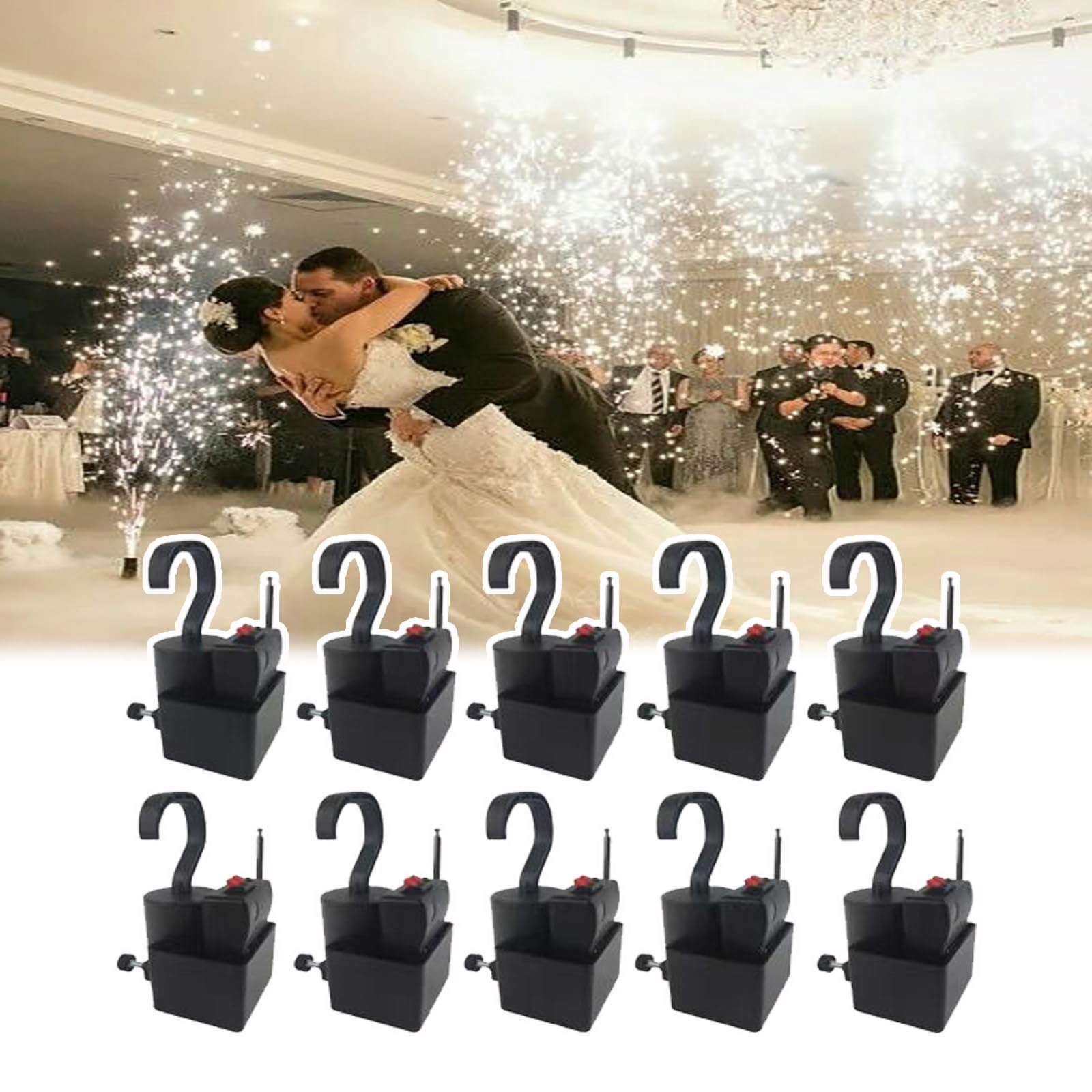 Macchina Aerea A Scintille Fredde,Controller Per Fuochi D'artificio A Spruzzo Verso Il Basso,Con 10 Ricevitori,Altezza Spruzzo 1-5M,Effetto Cascata Di Fuochi D'artificio,Per Matrimoni,Concerti