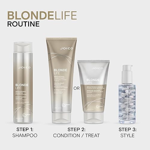 Vista 5 de Joico Blonde Life Brilliant Glow Brightening Oil For Blonde Hair Tame Frizz Boost Shine & Brilliance Add Softness & Smoothness With Monoi