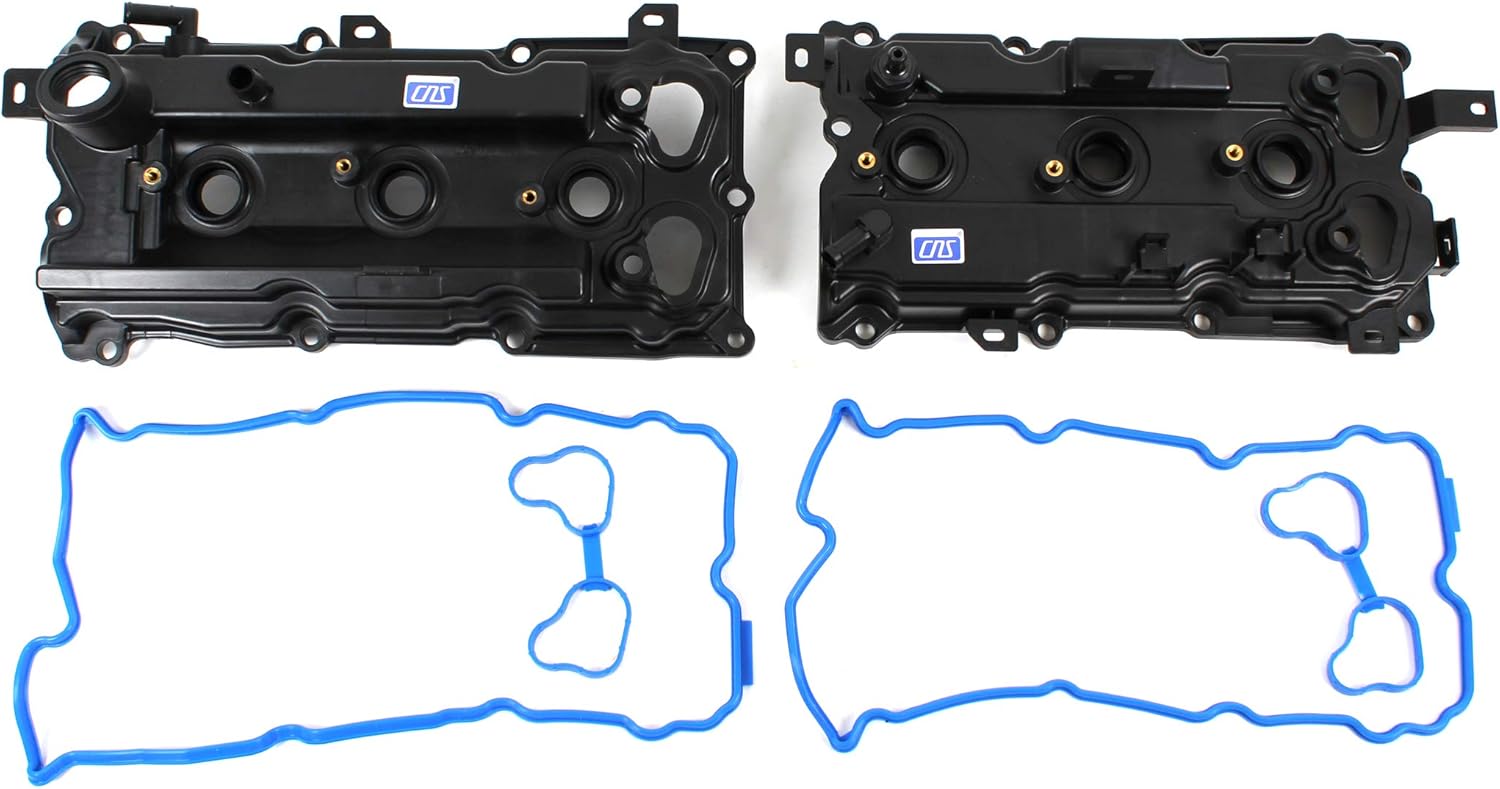 CNS Valve Covers with Gaskets Left and Right Side Compatible with 11-12 Infiniti G25 2.5L (2496cc/152cid) DOHC V6