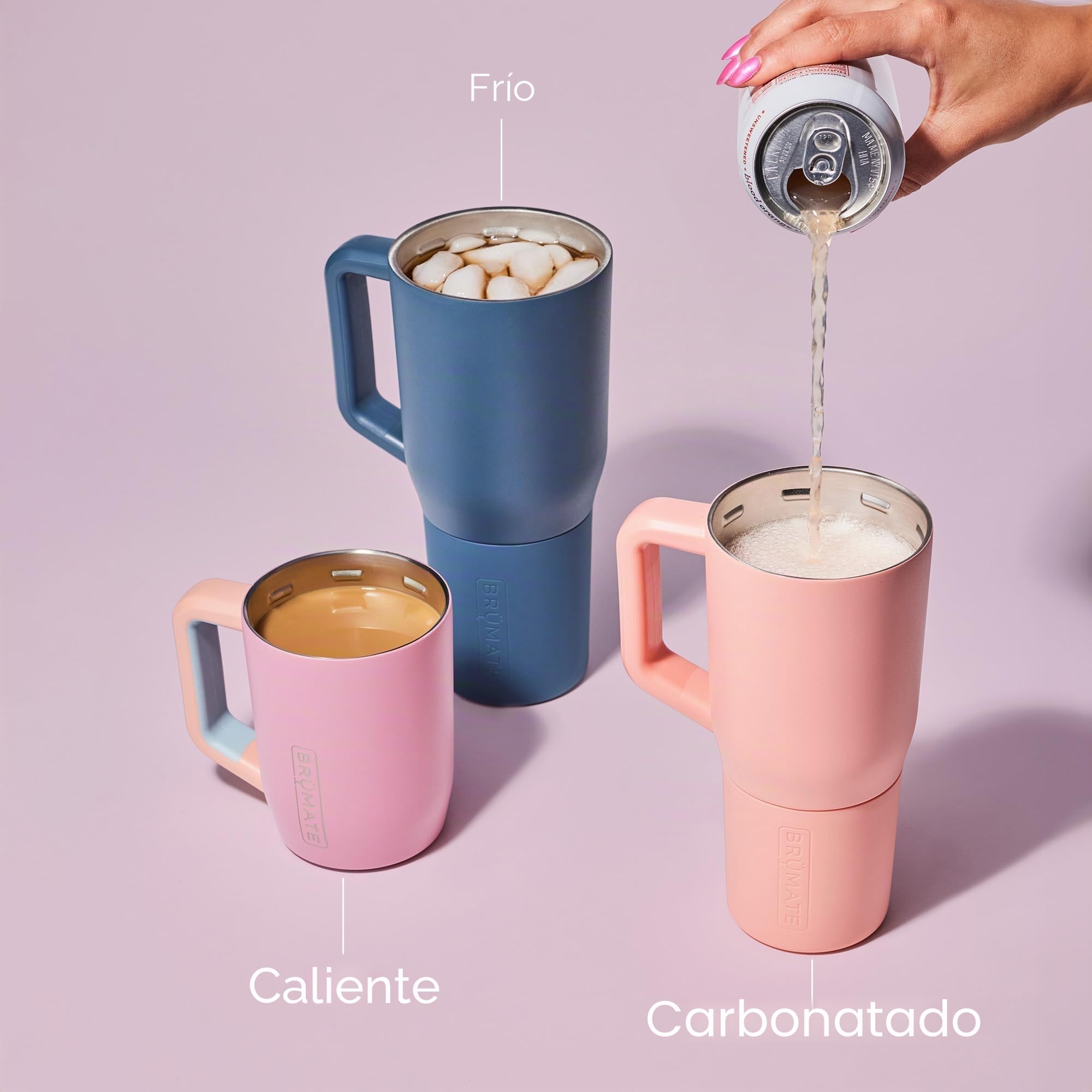 BrüMate Müv - Taza de café aislada 100% a prueba de fugas con asa y tapa, taza de viaje de café de acero inoxidable, taza de café de doble pared (negro mate)