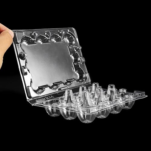 Miniatura 10 de JAPCHET Paquete de 100 cartones de huevos de codorniz de rejilla, cartones de huevos de codorniz reutilizables a granel, contenedor de plástico