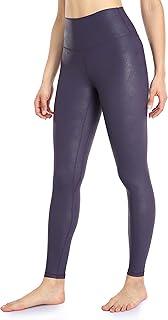 Colorfulkoala Women's High Waisted Matte Faux Leather Leggings Full Length Yoga Pants
