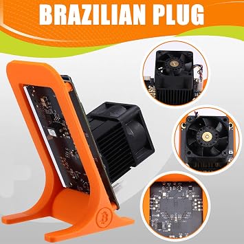 Bitaxe Gamma 601 Solo Miner 1.2TH/S BM1370 Asic Chip 18W From Antminer S21 Pro Bitcoin BTC Miner Wth Bracket UK Plug