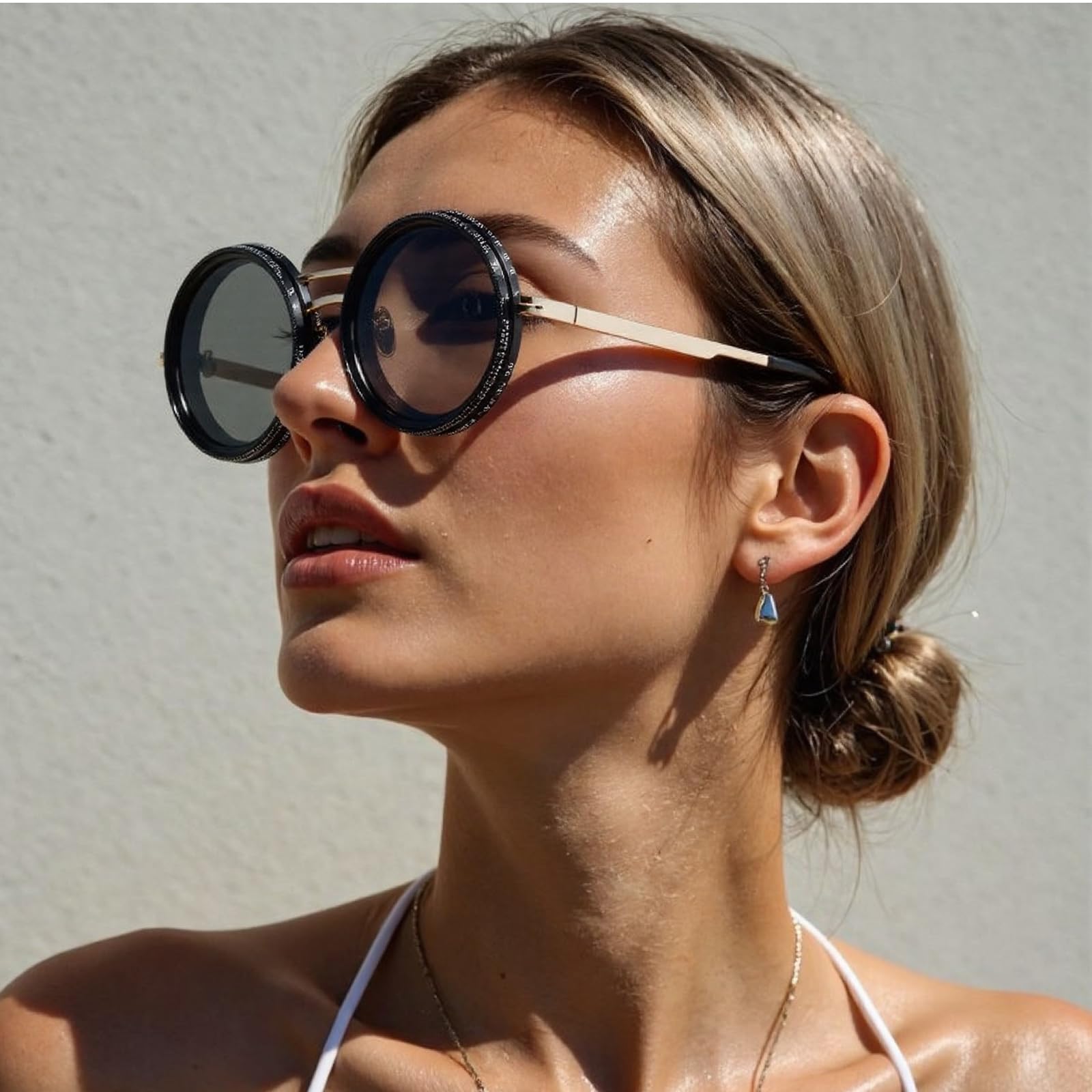 Verstellbare Sonnenbrille, getönte Brillen, runde polarisierte Sonnenbrille, Outdoor Angelbrille, Geschenk für Damen und Herren, getönte Brillen