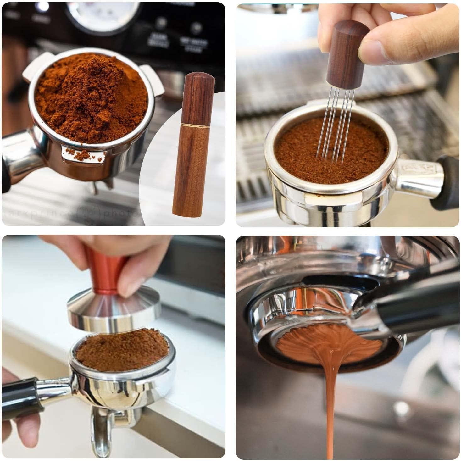 Joyzzz Espresso Kahve Karıştırıcı, Espresso Dağıtımı için Profesyonel Kahve Karıştırma WDT Aracı, El Tampers Karıştırma Aracı Doğal Ahşap Saplı İğne Tipi Dağıtıcı
