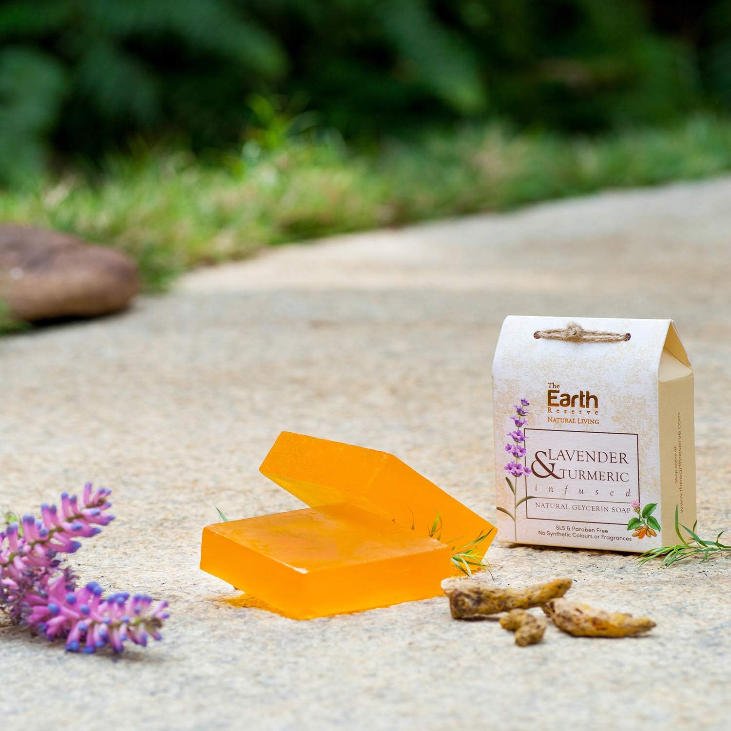 The Earth ReserveLavender & Turmeric Infused Natural Glycerin Soap | SLS & Paraben free | gentle Cleansing & Moisturising Soap