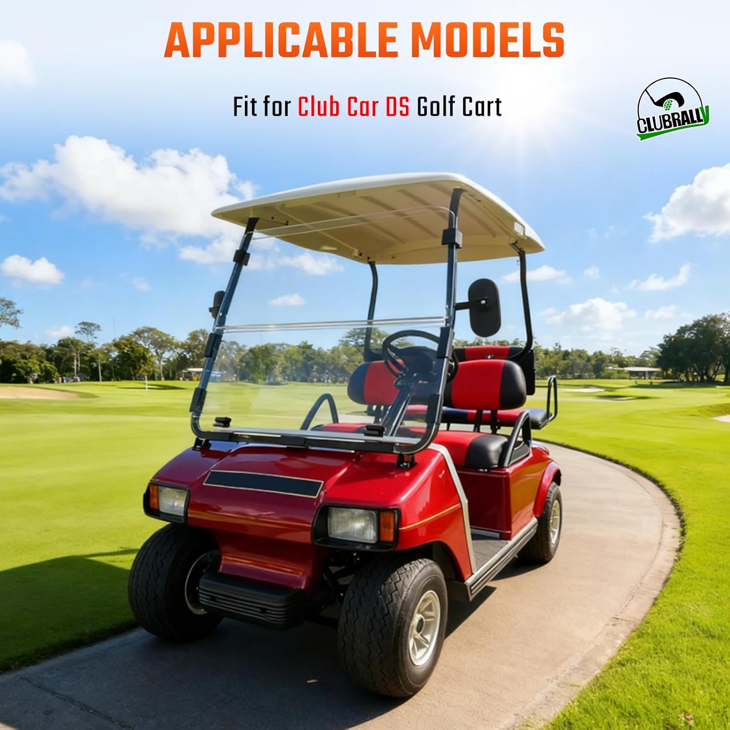 Club Car DS Steering Wheel Factory Style,13.77" Anti-Slip Golf Cart Steering Wheel Fits for Club Car DS,OEM#1016156/102518001/101621601