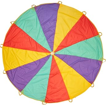 THE TWIDDLERS XL Rainbow Swing Cloth with 12 Handles for Children 3.7 m - Indoor/Outdoor Group Game for Schools and Childrens Birthdays