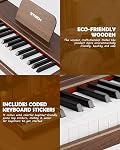STRICH 37 Keys Kids Piano Keyboard, Digital Piano for Children, Walnut Color, SEK-37