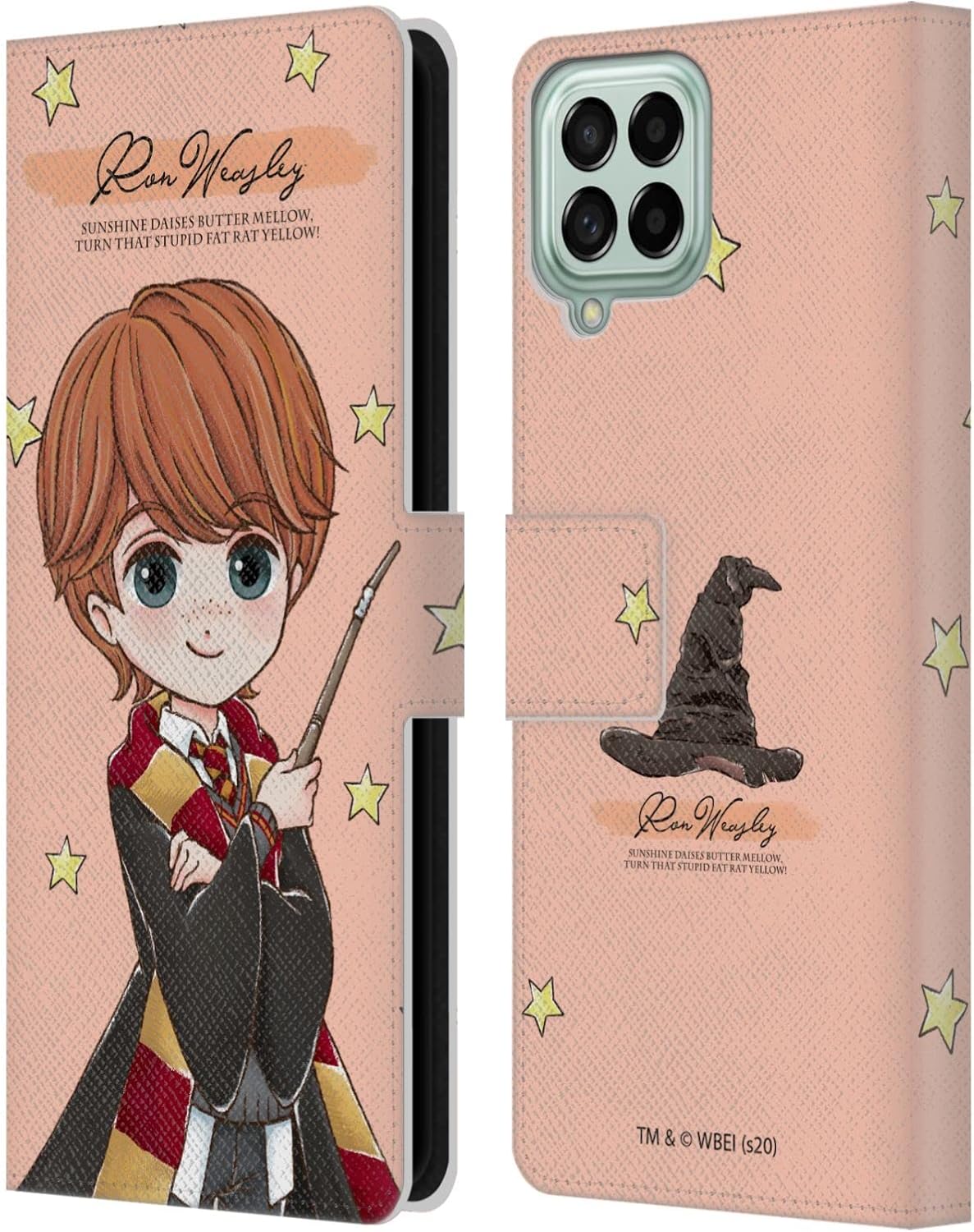 Head Case Designs Officially Licensed Harry Potter Ron Weasley Deathly Hallows XXXVII Leather Wallet Case Compatible with Samsung Galaxy M33 (2022)