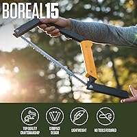 Vista 2 de AGAWA - BOREAL15-Sierra plegable de 15 pulgadas con hoja de sierra multiusos - Equipo de camping para senderismo, pesca, caza, bushcraft y kit