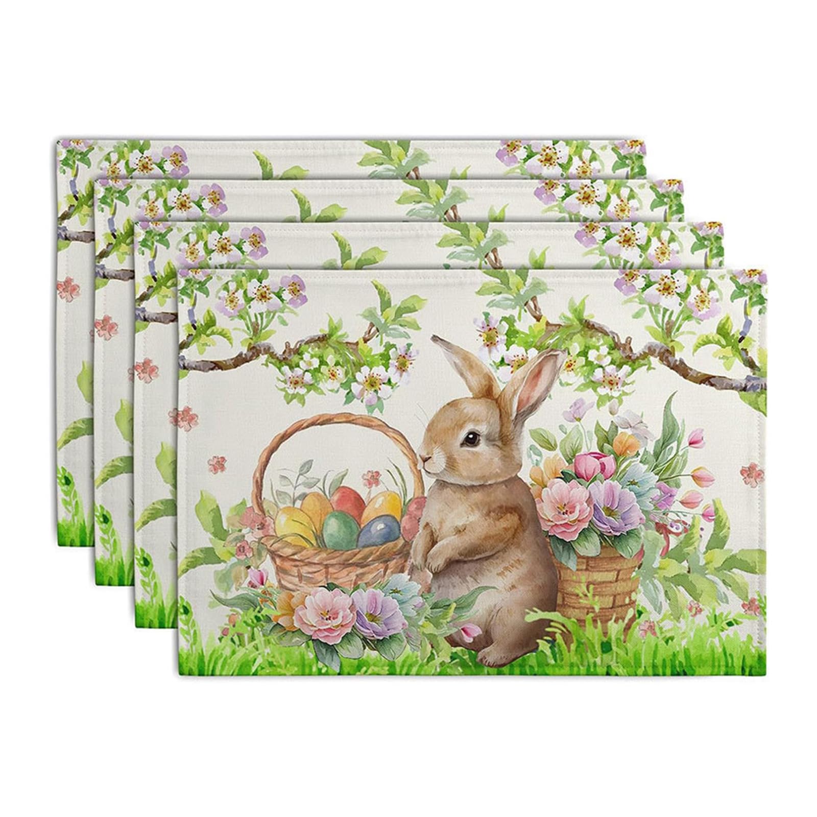 Of 4 Festival Decoration Dining Mats Linen Nonslip Kitchen Table Protectors Decorative Placemats for Parties Table Placemat