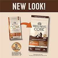 Vista 3 de Wellness CORE Alimento seco para gatos adultos de interior y exterior, sin granos, natural, pavo original, harina de pavo y pollo (bolsa de 5 libras)