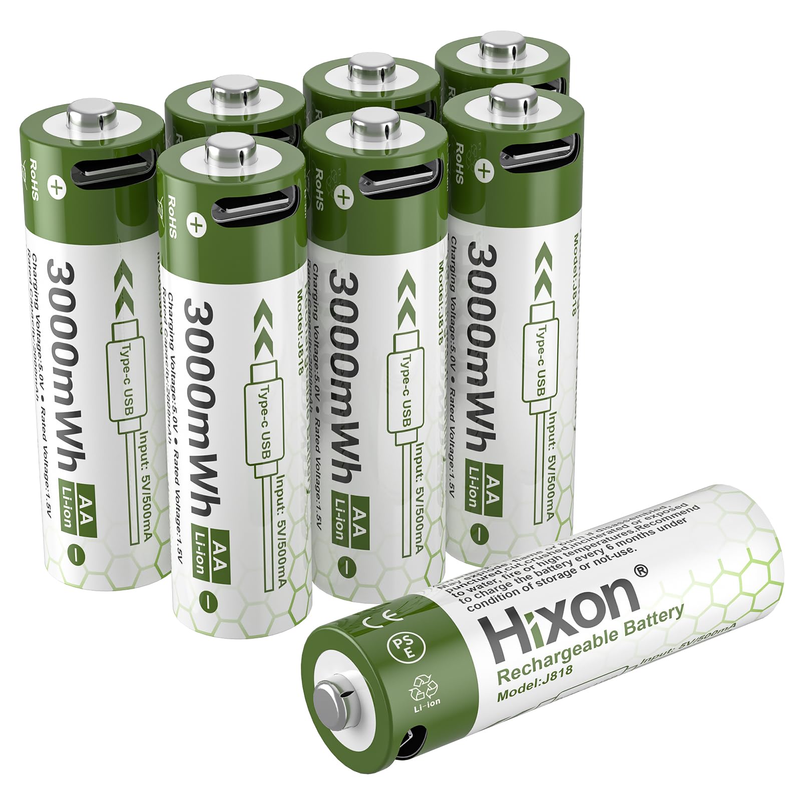 Pile Ricaricabili Aaa Con Caricabatterie Batterie Al Litio Ricaricabili Confezione Da 8 Con Caricabatterie Batterie Ricaricabili