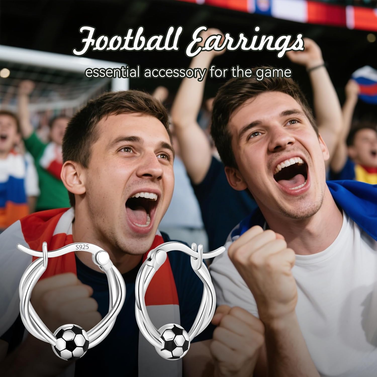 925 Sterling Silver Baseball/Football/Basketball/Volleyball Earrings Ball Hoop Earrings Cool Sports Earrings Jewelry Gifts for Women Girls Sensitive Ears - Image 7