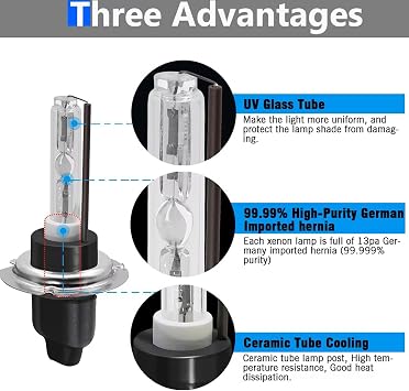 1Pair 35W 6000K H7 HID Xenon Headlight Replacement Bulbs