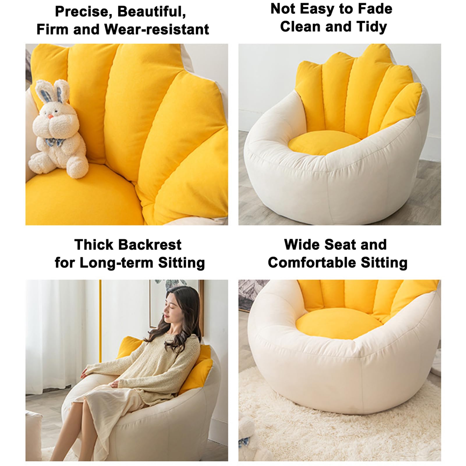 Highdi Stampa 3D Pouf a Sacco Puff Poltrona (Senza Imbottitura) Divano Pigro,Pouf a Forma di Pera per Adulti e Bambini Poltrona a Sacco (S:70x80cm,Gatto Carino