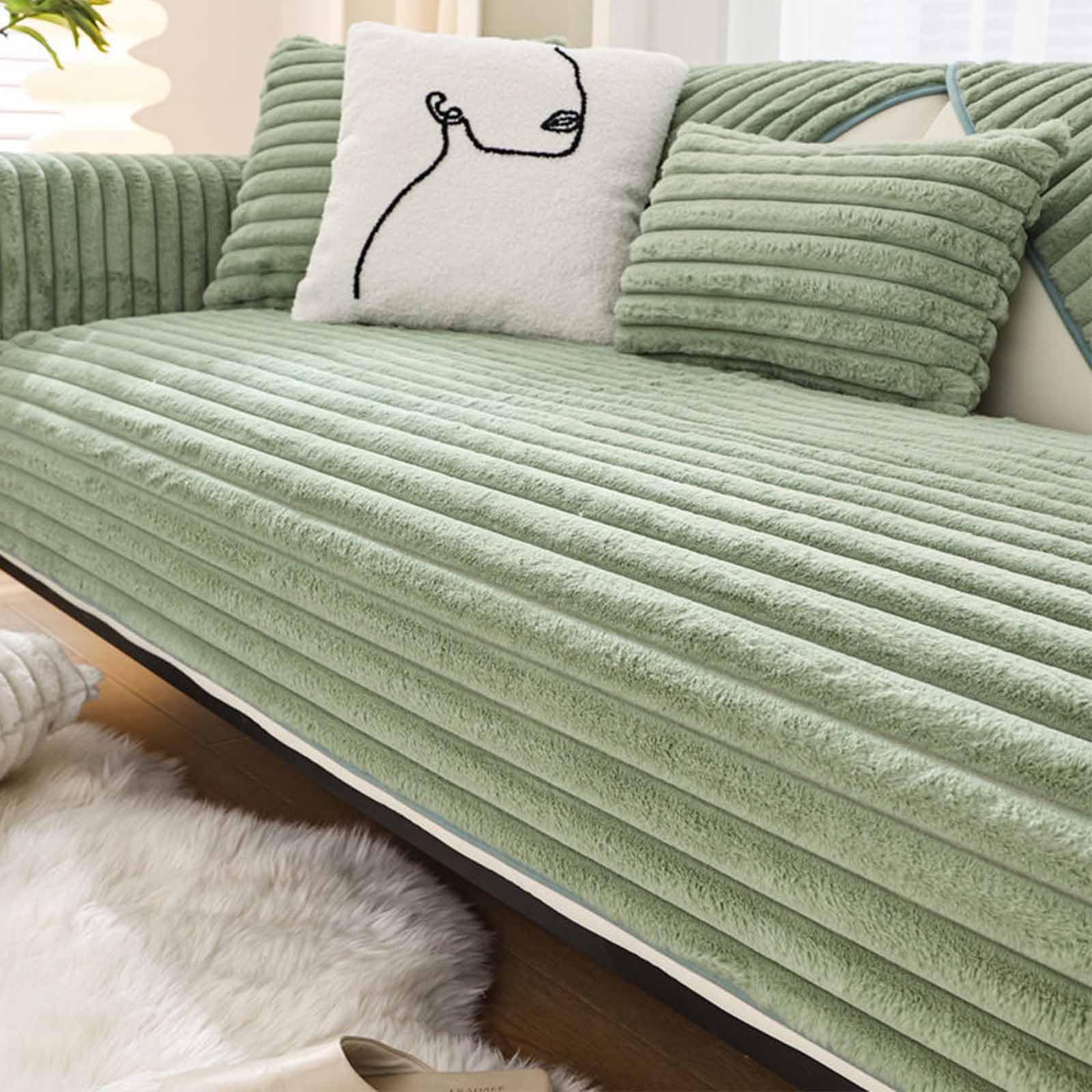 YSZBD Corner Sofa Cover, Washable, Removable, U/L Shape, Sofa Cover, 3/4/2/1-Seater with Armrest, Sofa Throw Blanket, Non-Slip Couch Cover, Washable Sofa Protection (c-4, 90 x 240 cm)