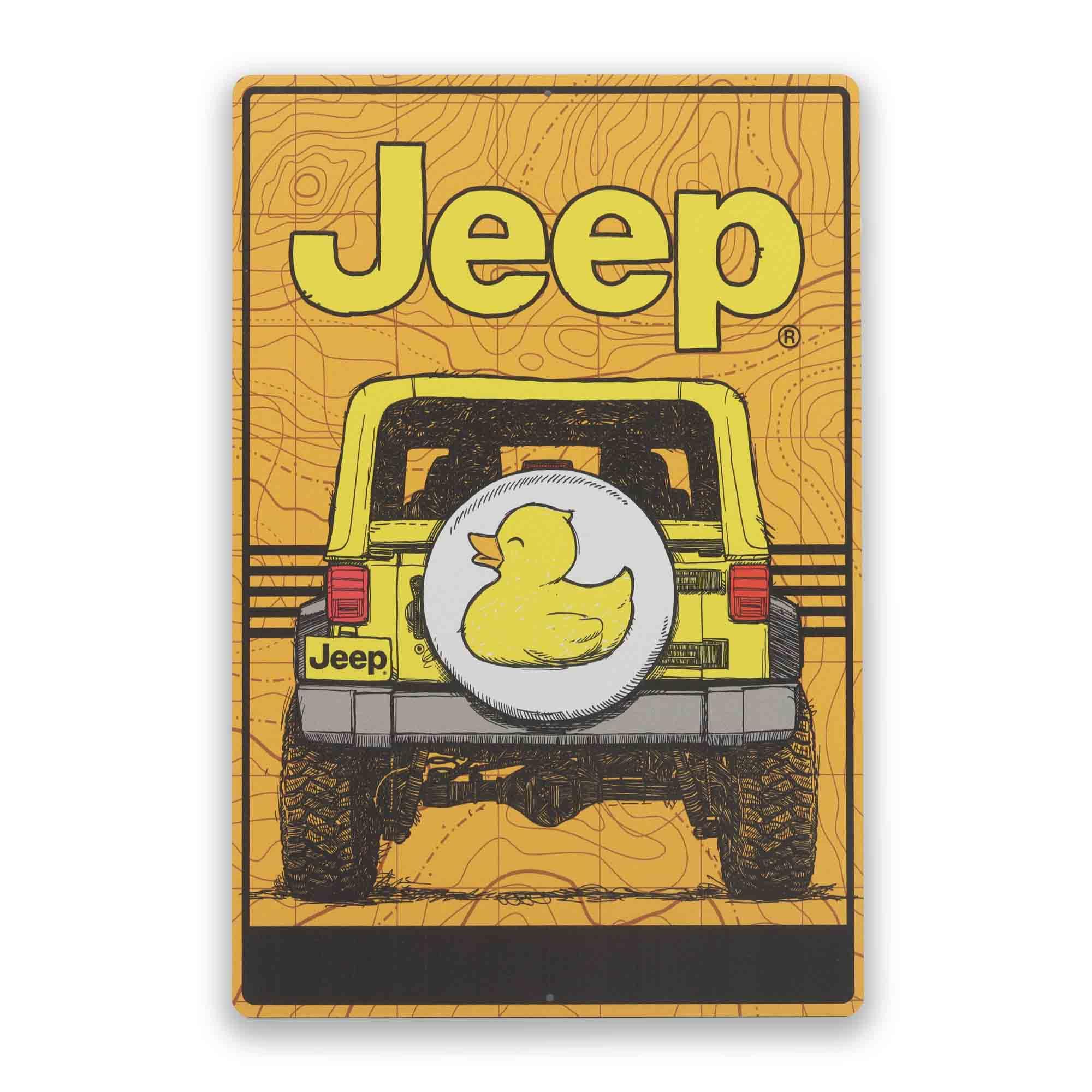 Jeep Duck Map Metal Sign - Fun Jeep Wall Decor for Garage or Man Cave - Great Gift Idea