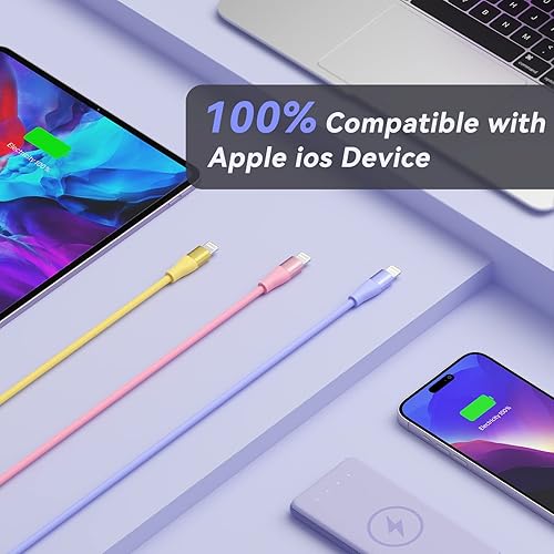 Miniatura 6 de Paquete de 3 cargadores para iPhone de 10 pies con certificación MFi de Apple, cable Lightning de carga rápida compatible con iPhone 14, 13, 12, 11