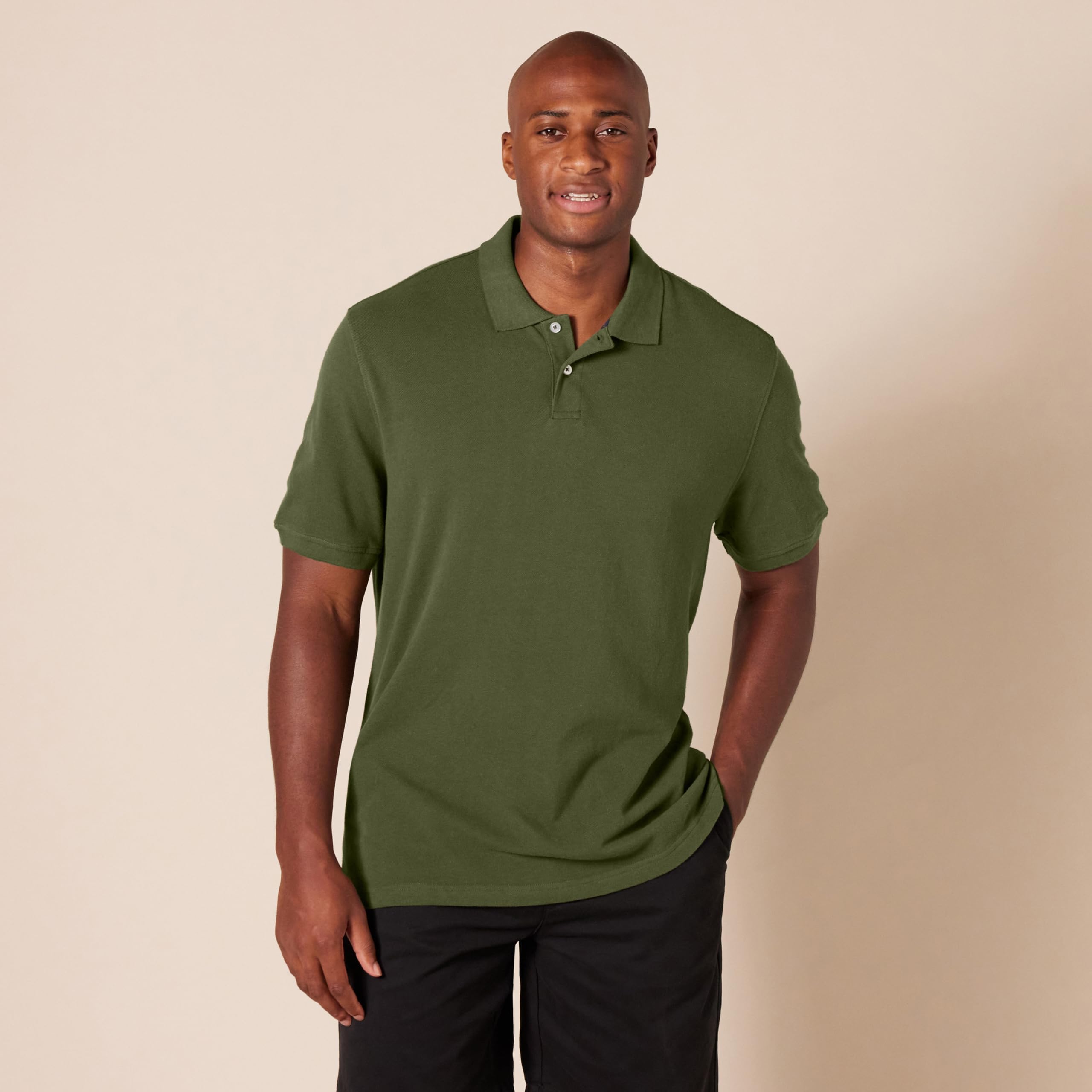 Amazon Essentials Hombre Polo de Piqué de Algodón Ajuste Entallado