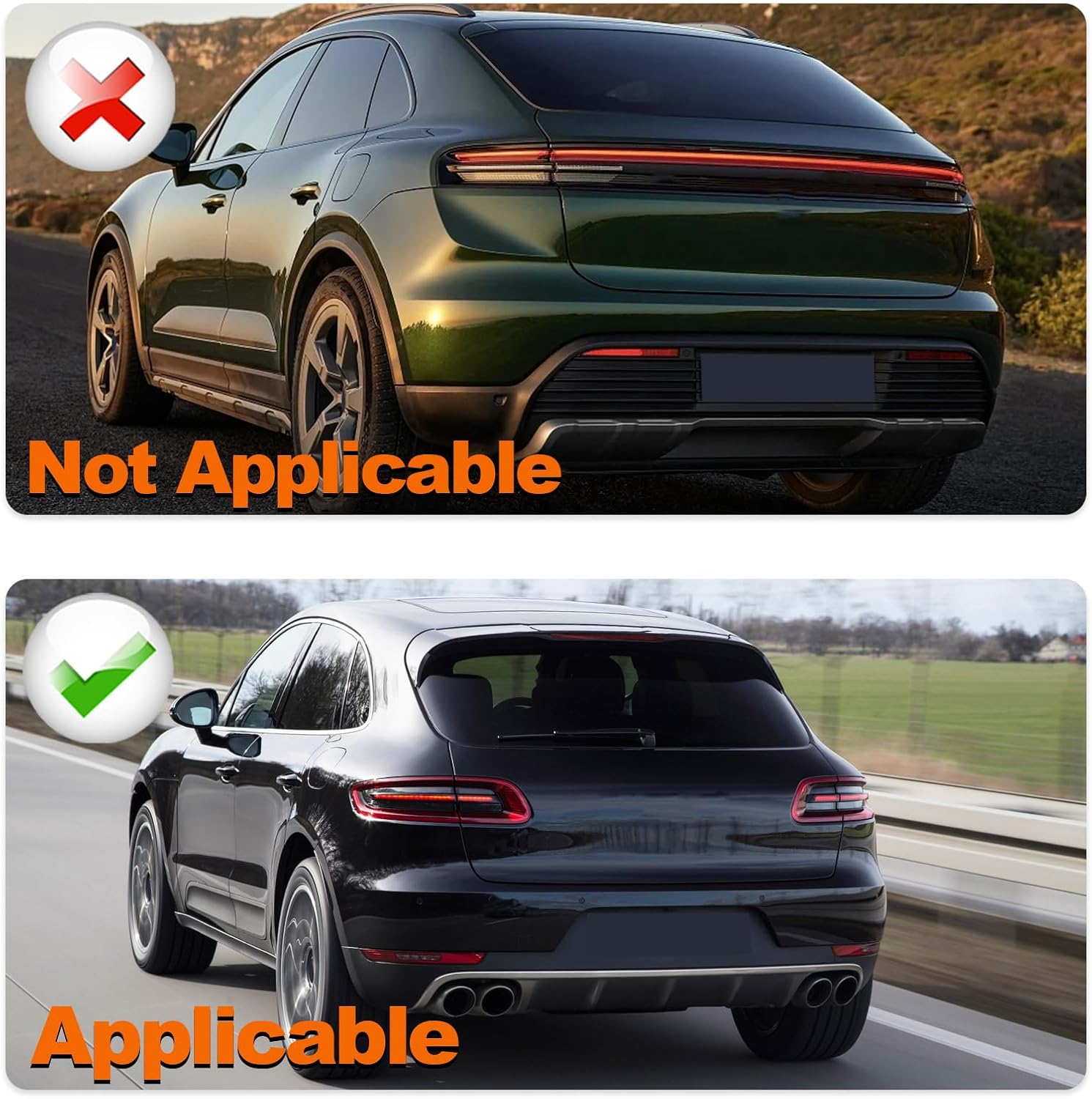 Rear Bumper Reflector Light Fit for 2014 2015 2016 2017 2018 2019 2020 2021 Porsche Macan, Halogen Red Rear Light for 95B945725AA 95B945725R (US version, 5 pins, Left Driver Side)