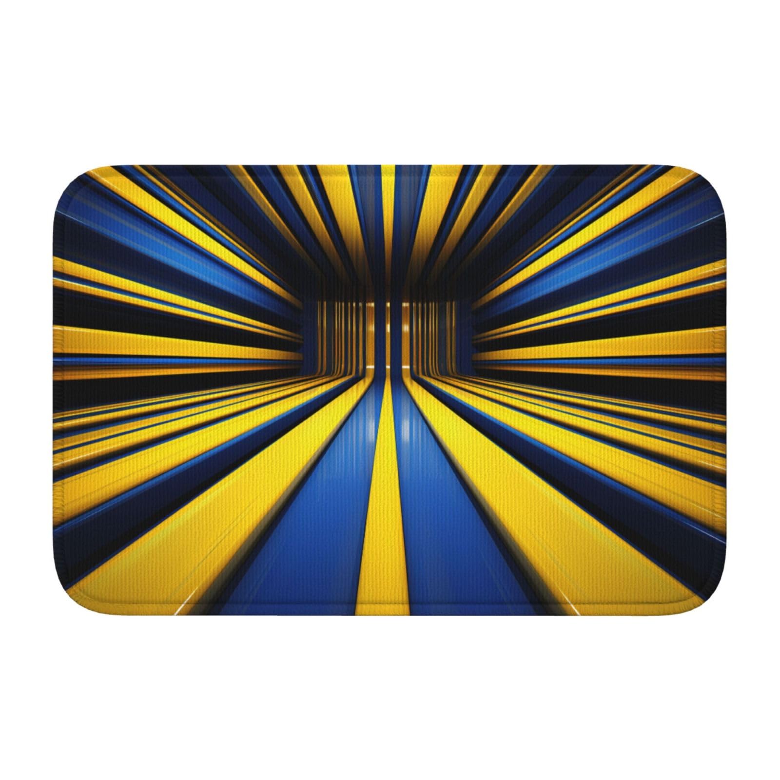 Tapis de sol avec ourlet JKIEGOQ fond moulé jaune et bleu