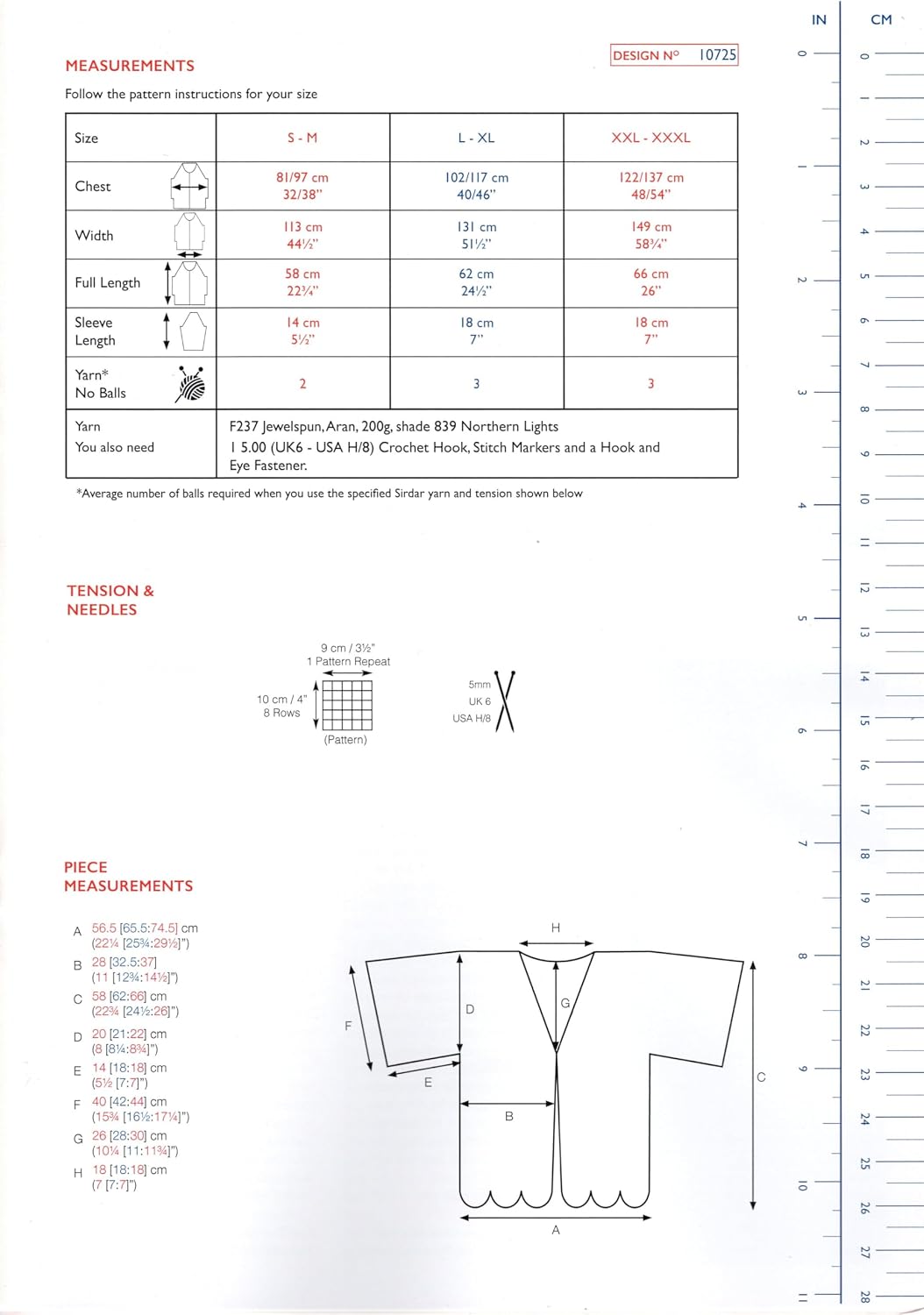 Sirdar Jewelspun Aran Crochet Pattern - 10725 Ladies Cardigan