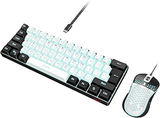 RedThunder 60% Gaming Keyboard and Mouse Combo, Ultra-Compact 61-Key RGB Backlit Mini Keyboard, Lightweight 7200 DPI Honey...