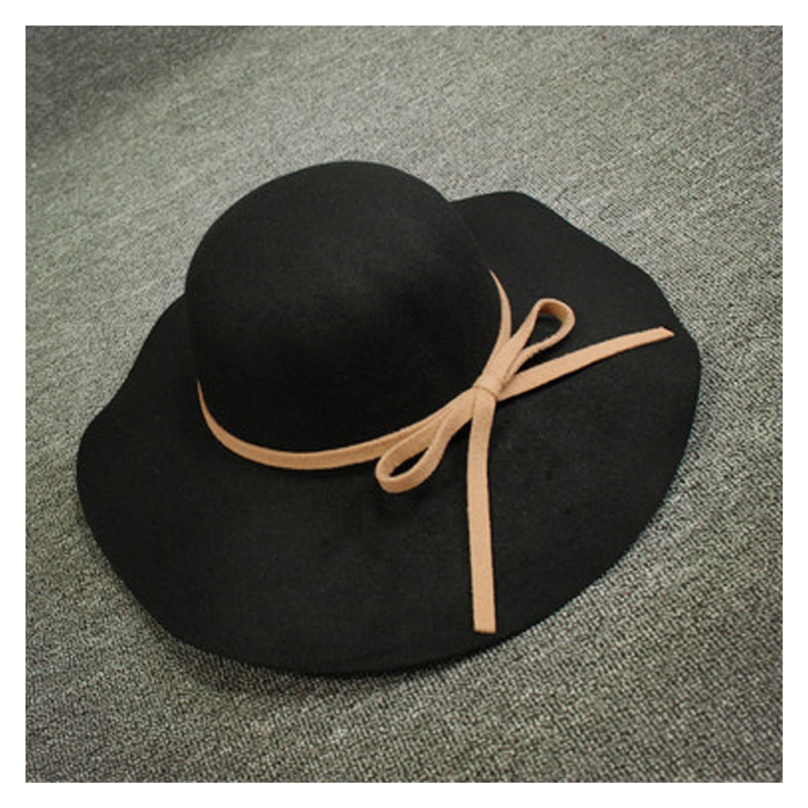 Chapeau grand eaves en tweed d'automne hiver pour mesdames chic