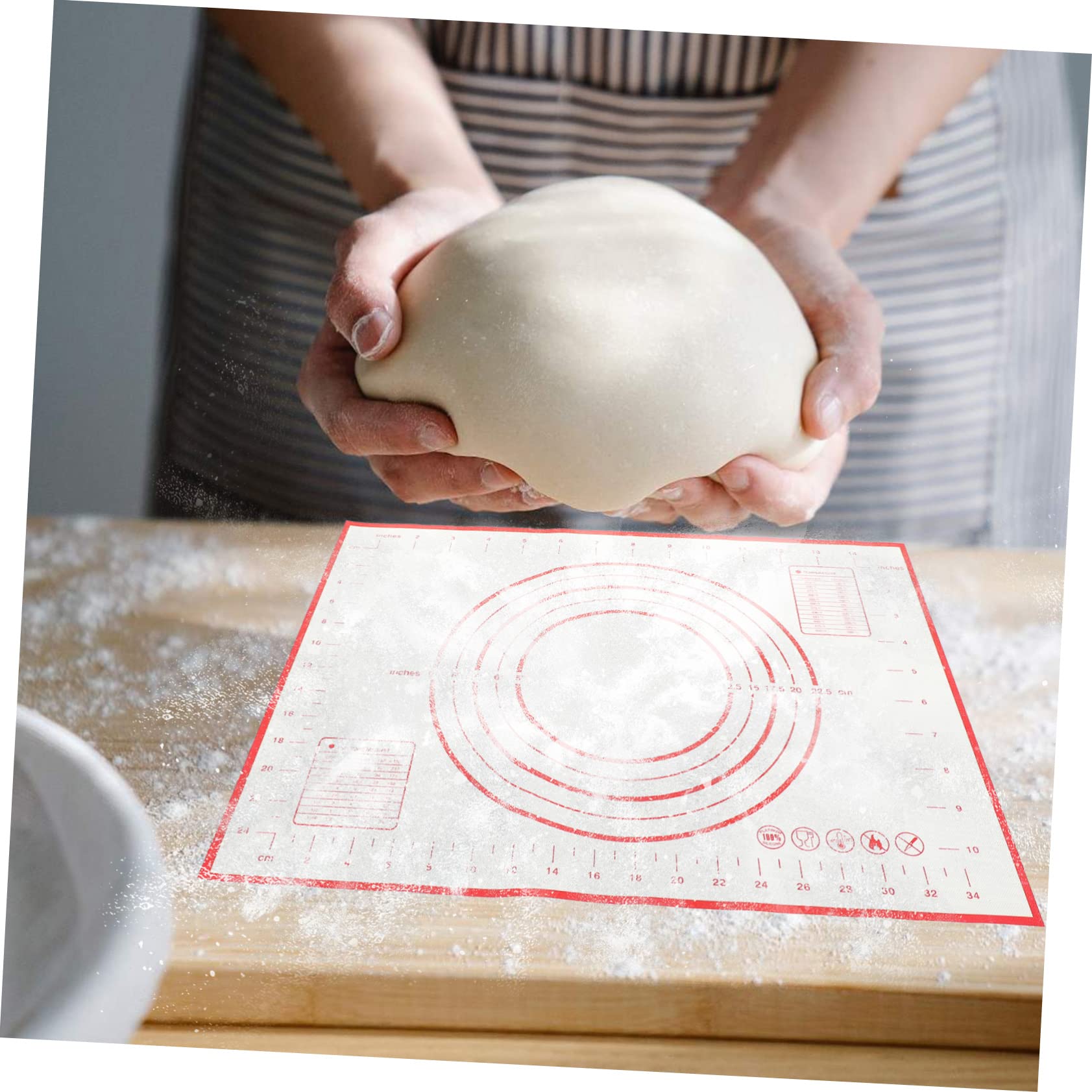 Alipis 6piezas Tapete De Silicona Antiadherente Para Hornear Mat De Pastelería Para Masa Para Cookies Pizza y Pan Resistente y Fácil De Limpiar