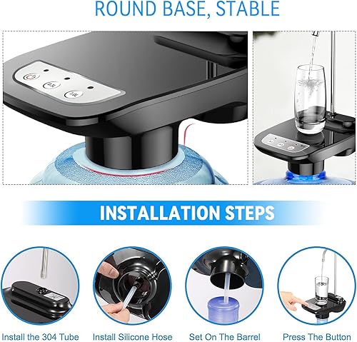 Miniatura 5 de Bomba dispensadora de agua potable de 5 galones, bomba eléctrica automática para botellas de agua de 1 a 5 galones, regalo para Navidad, Año Nuevo