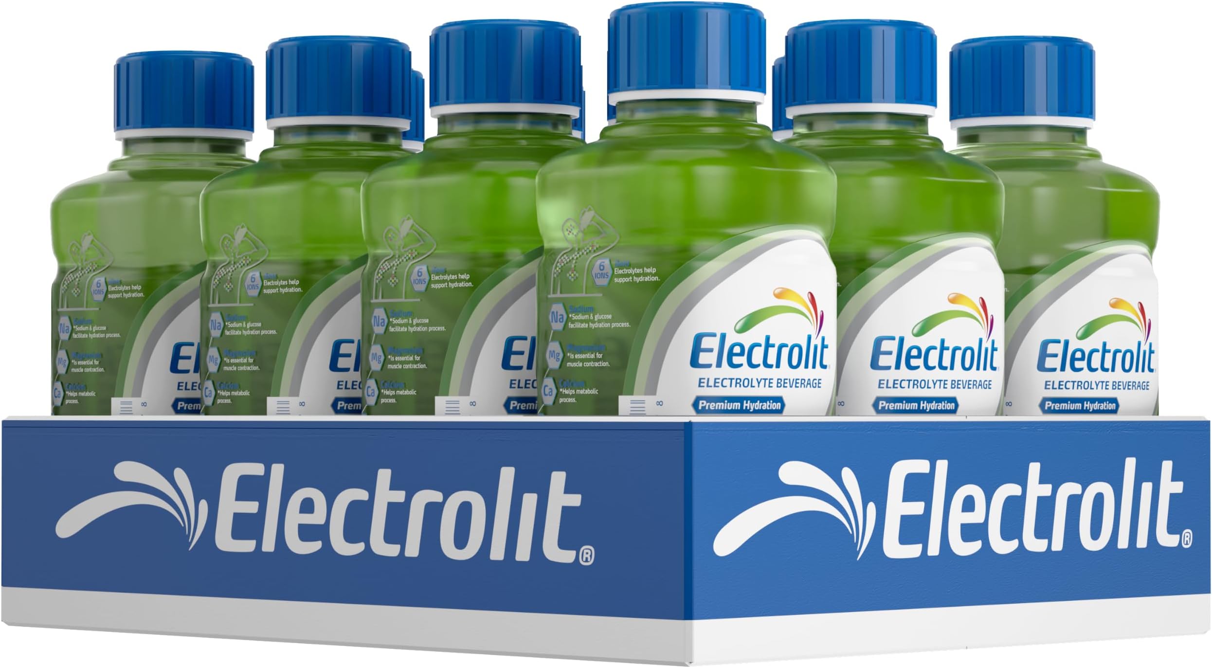 Electrolit, Electrolyte Beverage, Green Apple, 21 Fl Oz (12 Pack)