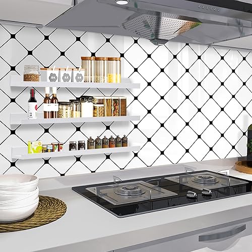 Miniatura 6 de AZSKY Juego de 3 estantes flotantes para fotos de 24 pulgadas, color blanco