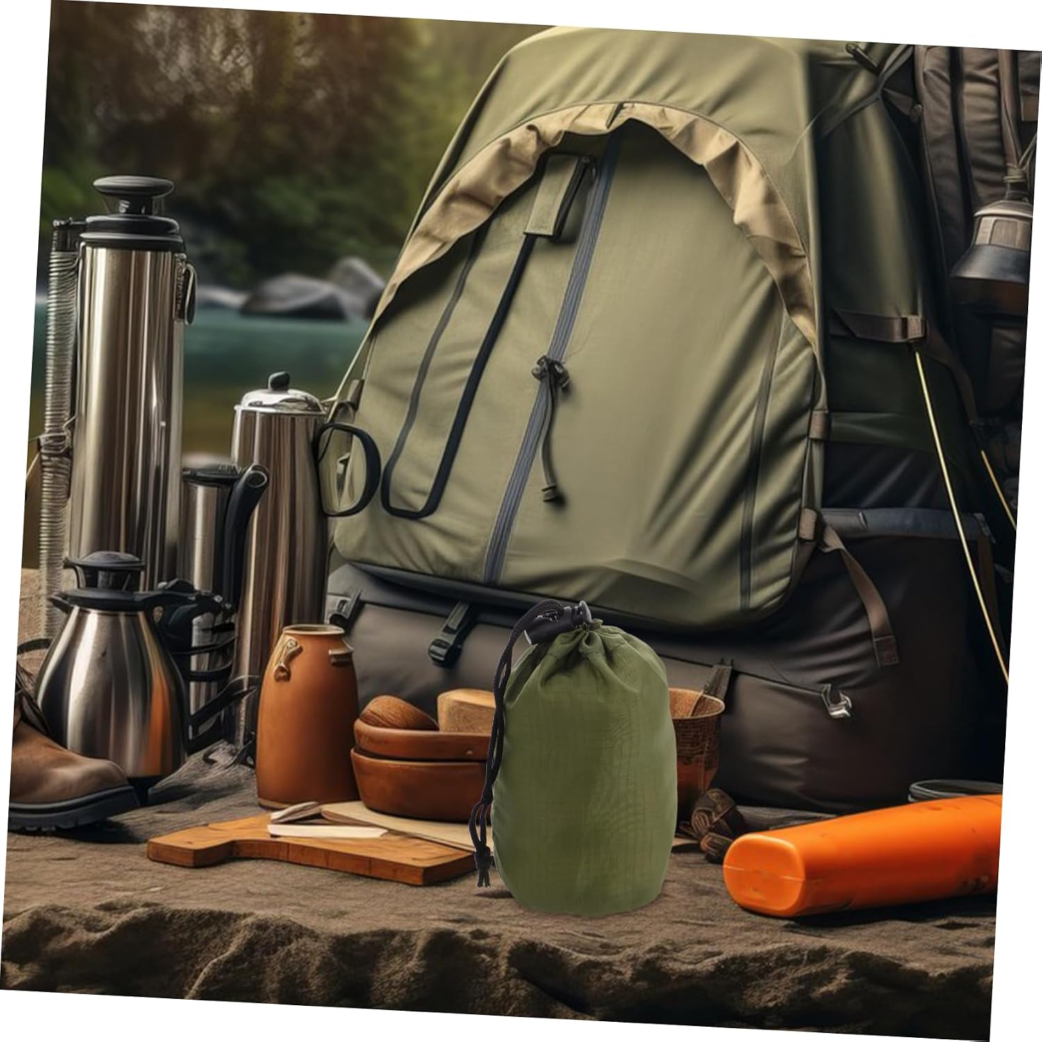Hemoton Nylon Compression Stuff Sack Storage for Outdoor Adventures for Camping Hiking Compact Durable Raincoat Organizer Gear