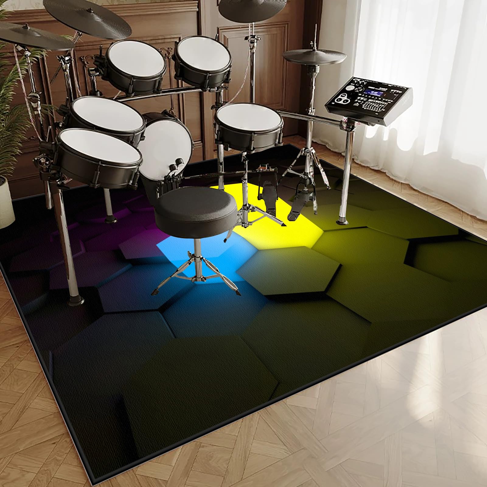 Dywaniki wodne Dźwiękoszczelny dywan bębnowy 120 x 90 cm mata do perkusyjnego perkusyjnego profesjonalnego jazzu do bębna bębna akustycznego bębna i innych instrumentów