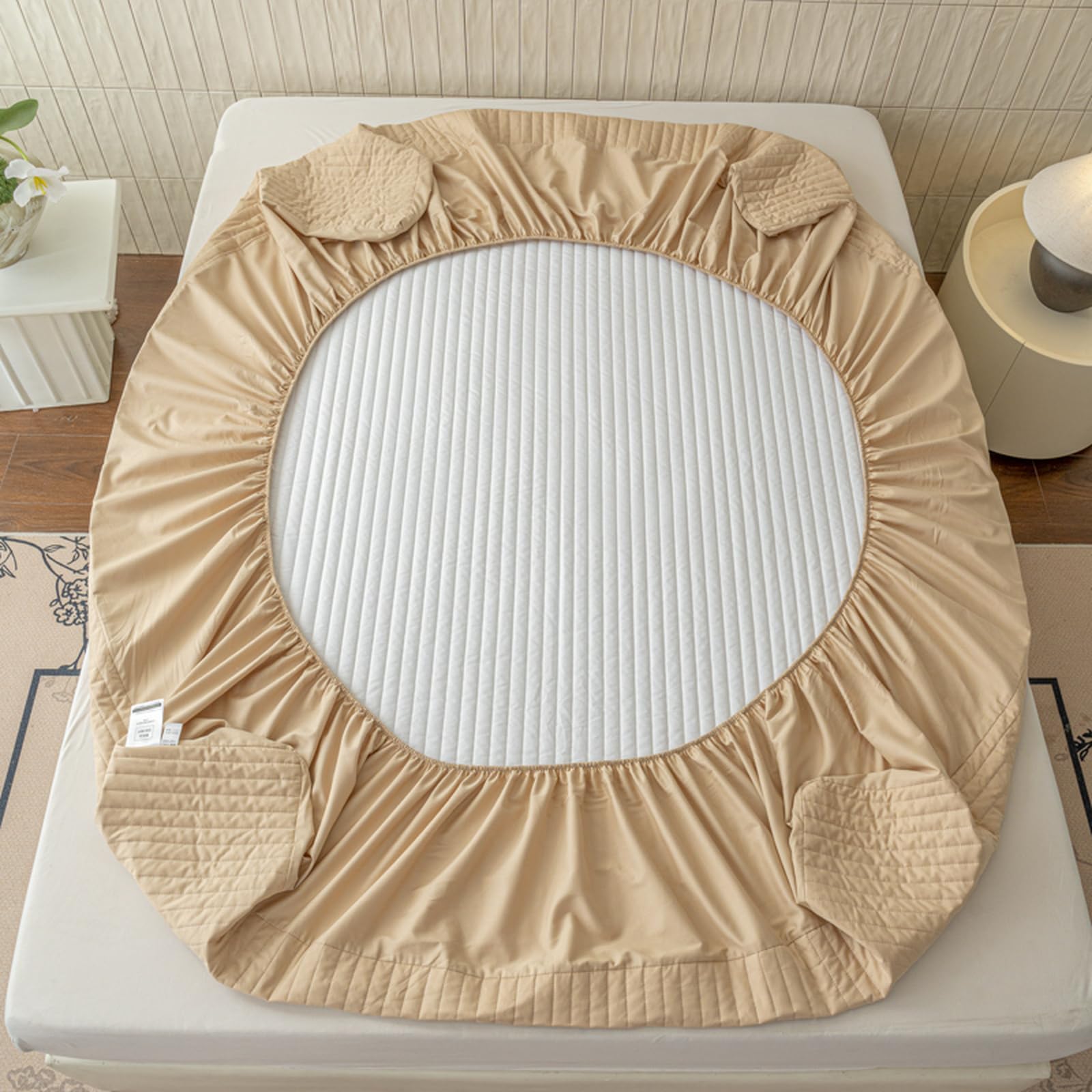 Spannbettlaken 120x200 Khaki Baumwolle Doppelbett