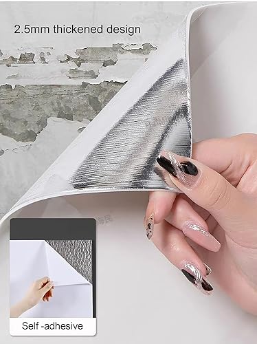 Miniatura 2 de 510 piezas de azulejos de pared de PVC para despegar y pegar, azulejos de pared de PVC de 15.75 x 31.5 pulgadas, grano de madera para salpicaduras