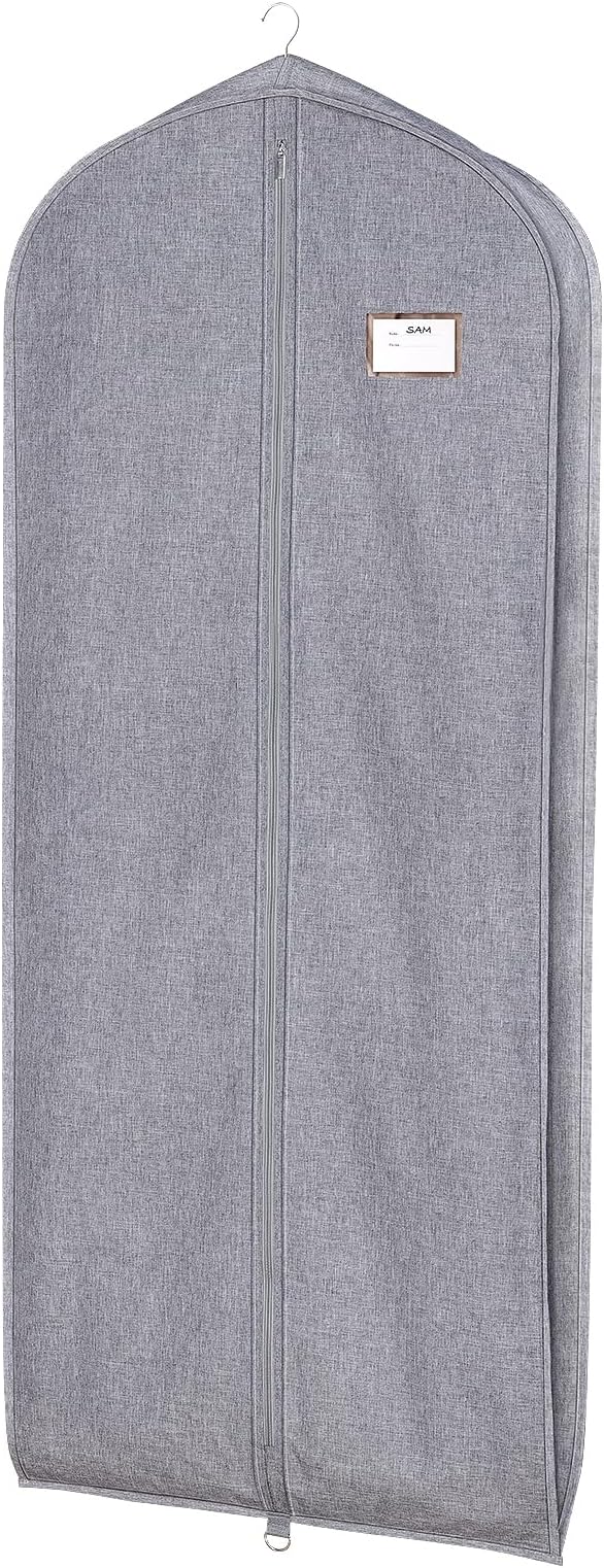 Univivi Premium Dress Bag for Hanging Clothes, 60 Inch Dress Cover Garment Bags for Storage, Clothes Covers with Zipper & Eye-Hole for Dresses, Suits, Coats, Jackets, 1 Pack - Gray