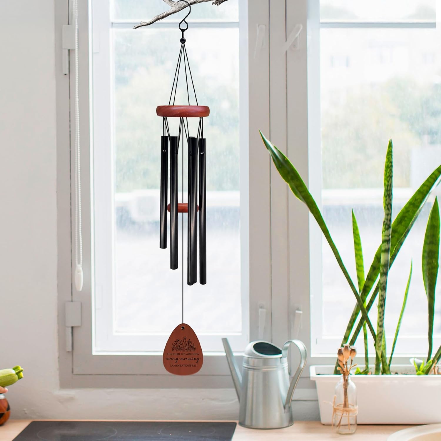 Christian Gifts Wind Chimes, Bible Verse Decor Wind Chimes, Christian Faith Based Religious Gifts for Women Men, His Mercies are New Every Morning Bible WindChimes for Outside 26" Inches - Image 2