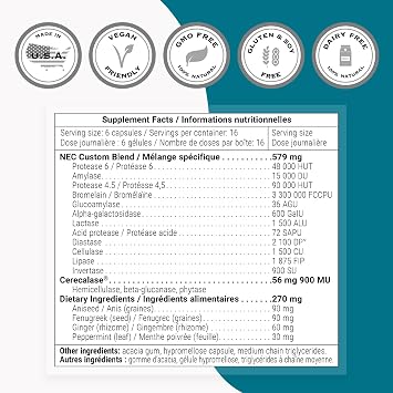 Supersmart - Digestive Enzymes (High Potency) - 15-in-1 Multi Enzymes Supplement - with Lipase, Bromelain, Amylase, Lactase, Protease, Invertase | Non-GMO & Gluten Free - 100 Delayed Release Capsules