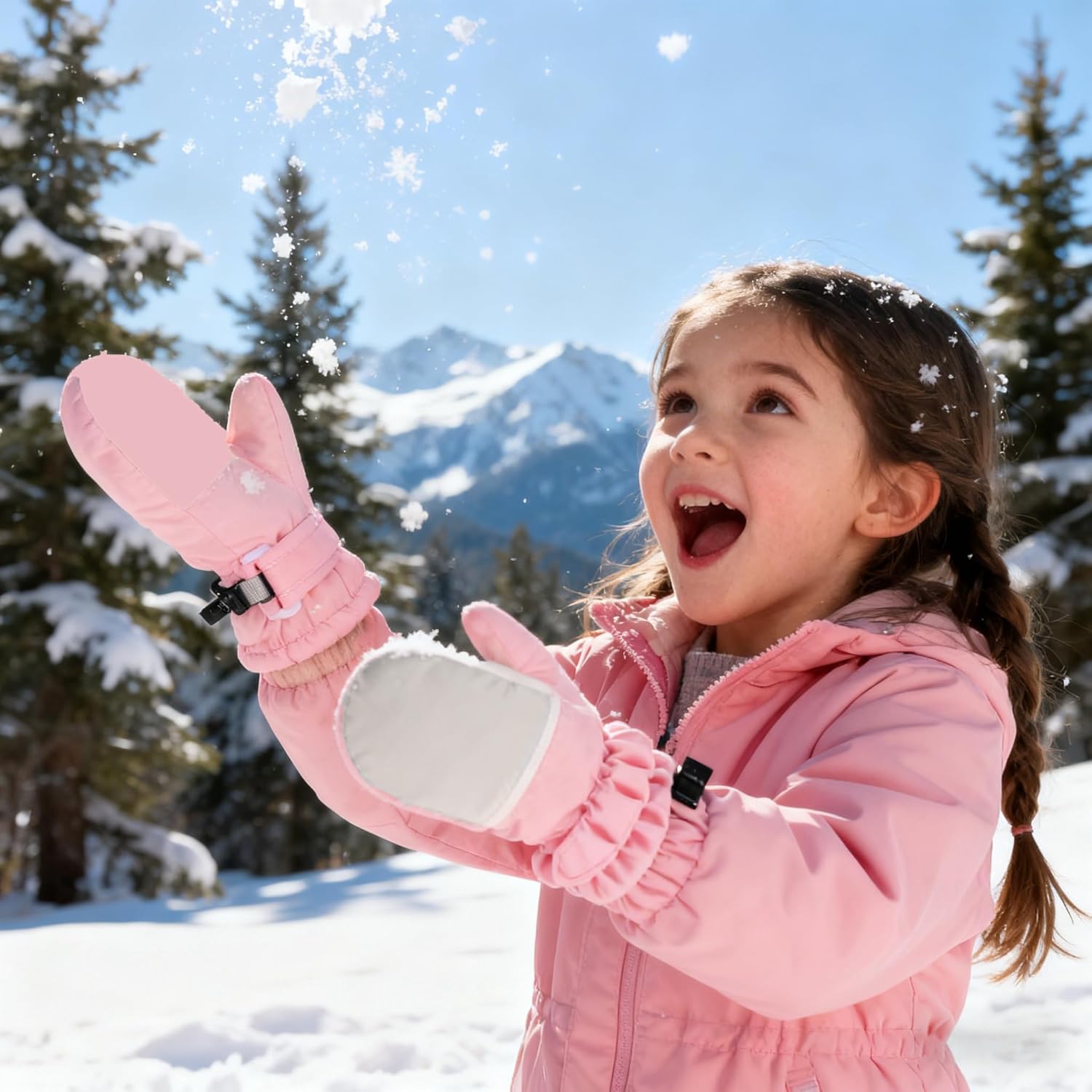 Toddler Kids Winter Snow Mittens for Baby Girls Boys 2-4 Years, Fleece Lining Thermal Warm Waterproof Windproof Soft Gloves - Image 5