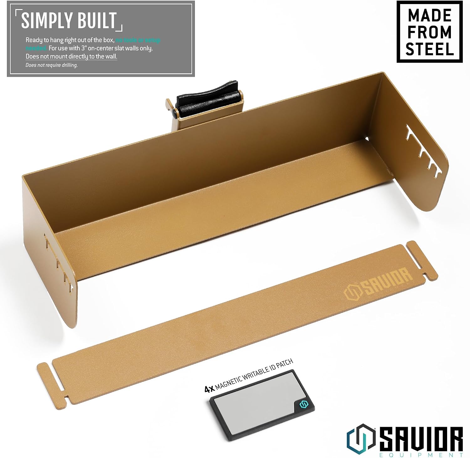 Savior Equipment Wall Rack System Universal Magazine Rack Holder Slat Wall Mount Display Organizer Hanger, Adjustable to Fit Most 9MM .45 Pistol 5.56 .308 Rifle Mags, Heavy-Duty Steel Construction