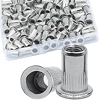 Vista 27 de Kits de tuercas remachables de acero inoxidable SAE y métrico JROUTH, surtido de 380 tuercas remachables y Nutsert, tamaños 8-32 10-24 1/4"-20
