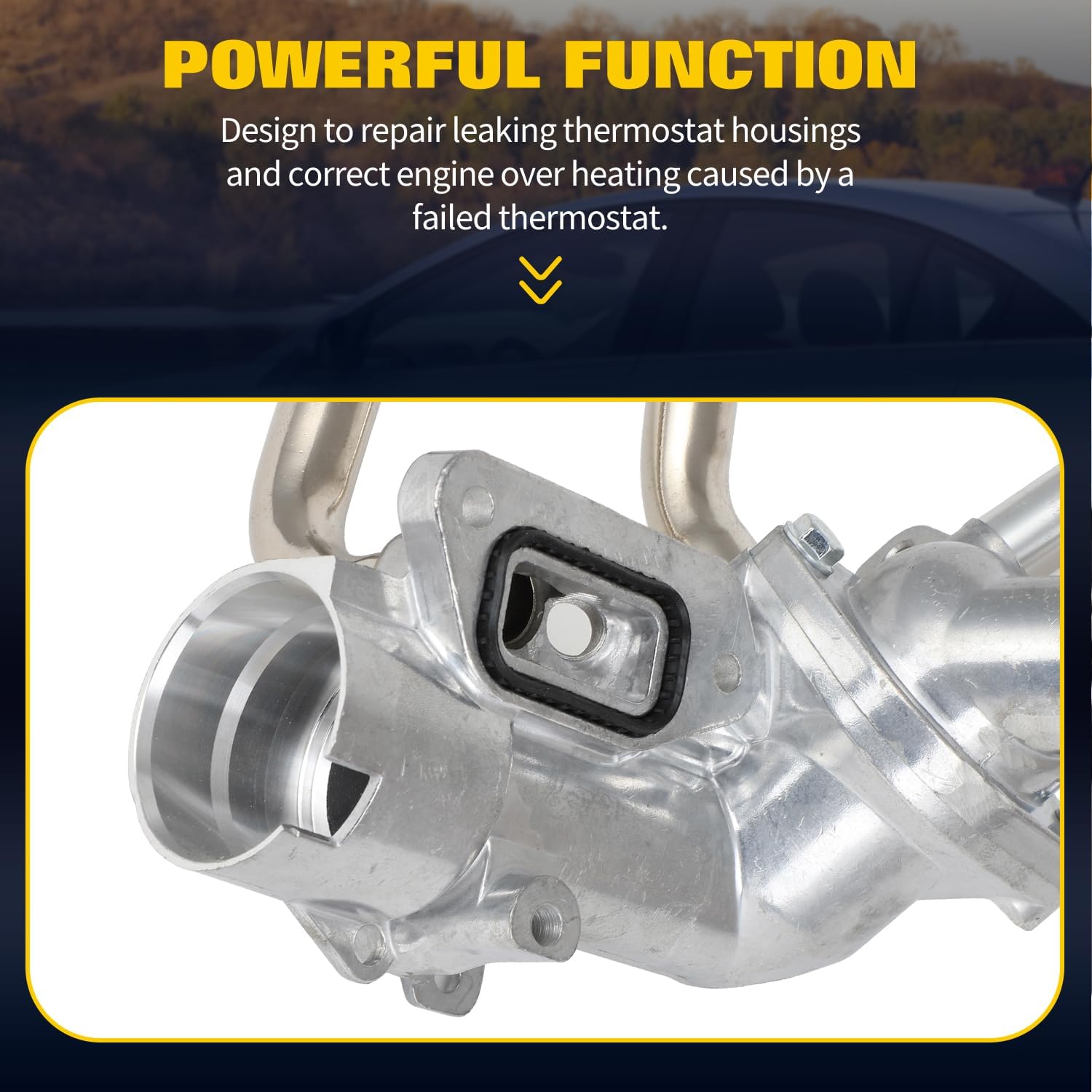 OCPTY Thermostat Housing Fit for Chevrolet Impala 2014,for Chevrolet Malibu 2013-2014,for Chevrolet Cobalt 2008-2010 Engine Coolant Thermostat Housing Assembly Replaces 1260729112618150