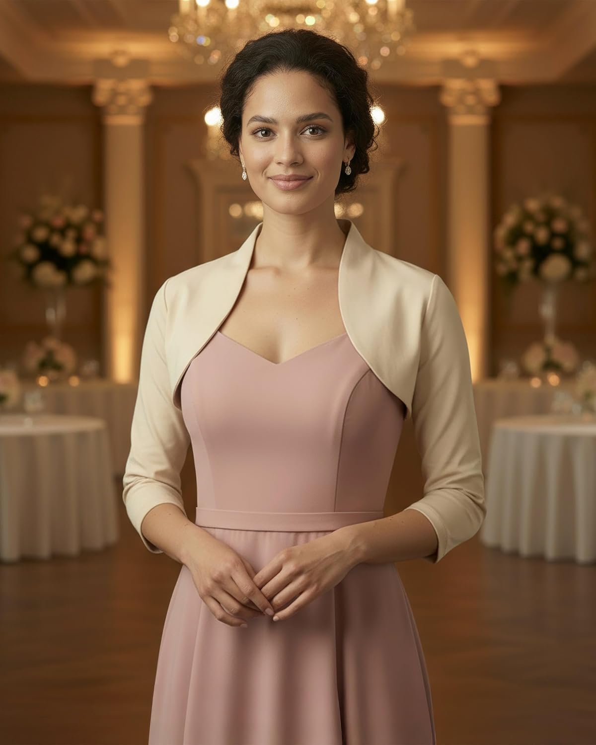 BOLEROSE Tailored 3/4 Sleeve Formal Bolero Shrug