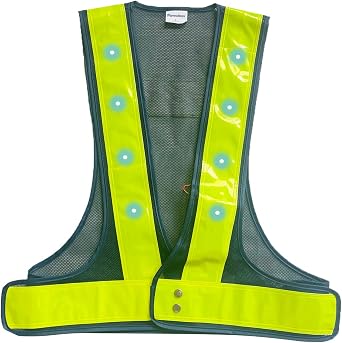 LED Safety Reflective Vest, 16 Red LED Light Mesh Warning Vest, Suitable for Accident Prevention, Night Construction Guidance, Traffic, Cycling, Running
